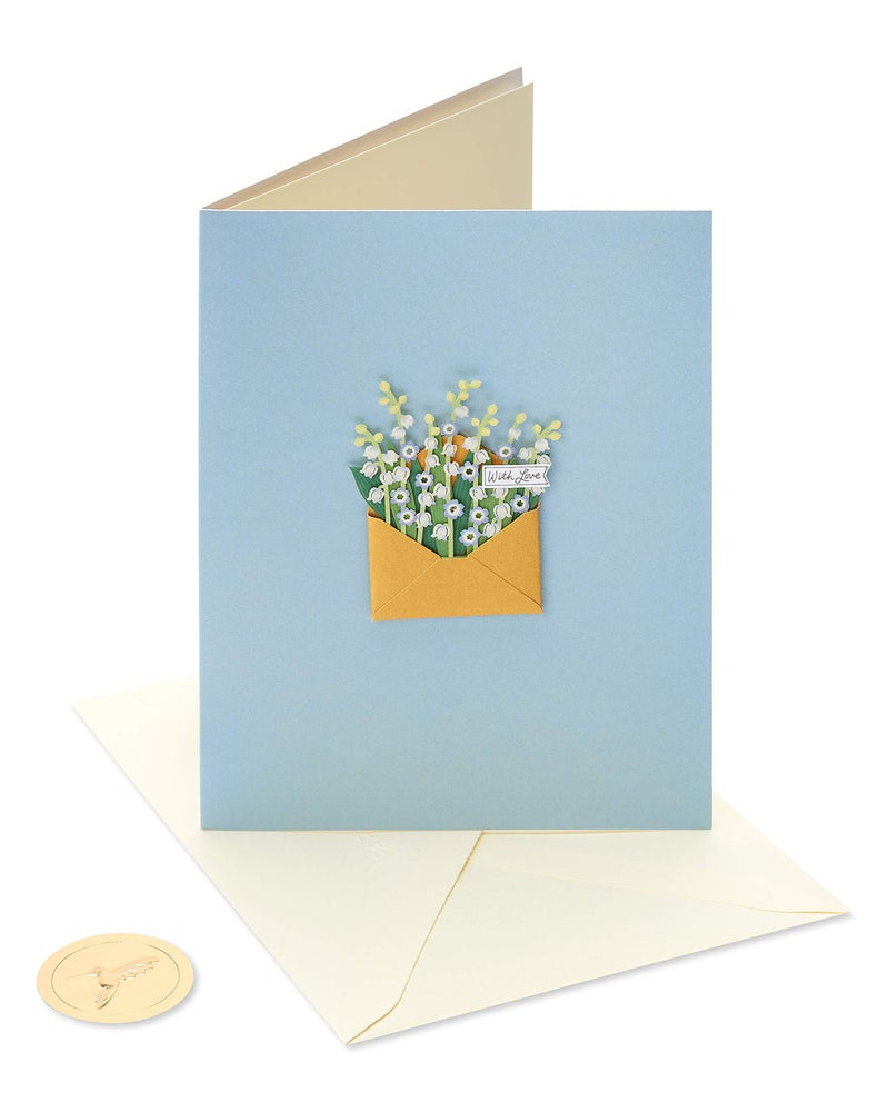 Papyrus Blank Card (With Love Flowers) - Image 4